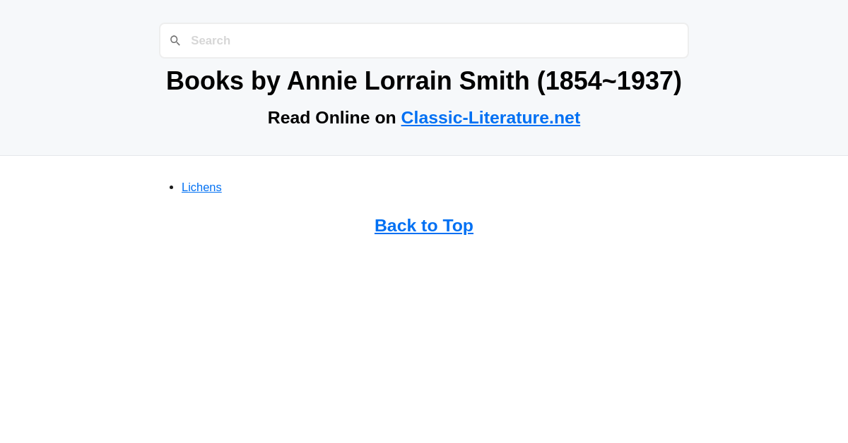 Books By Annie Lorrain Smith 1854 1937 Read Online On Classic