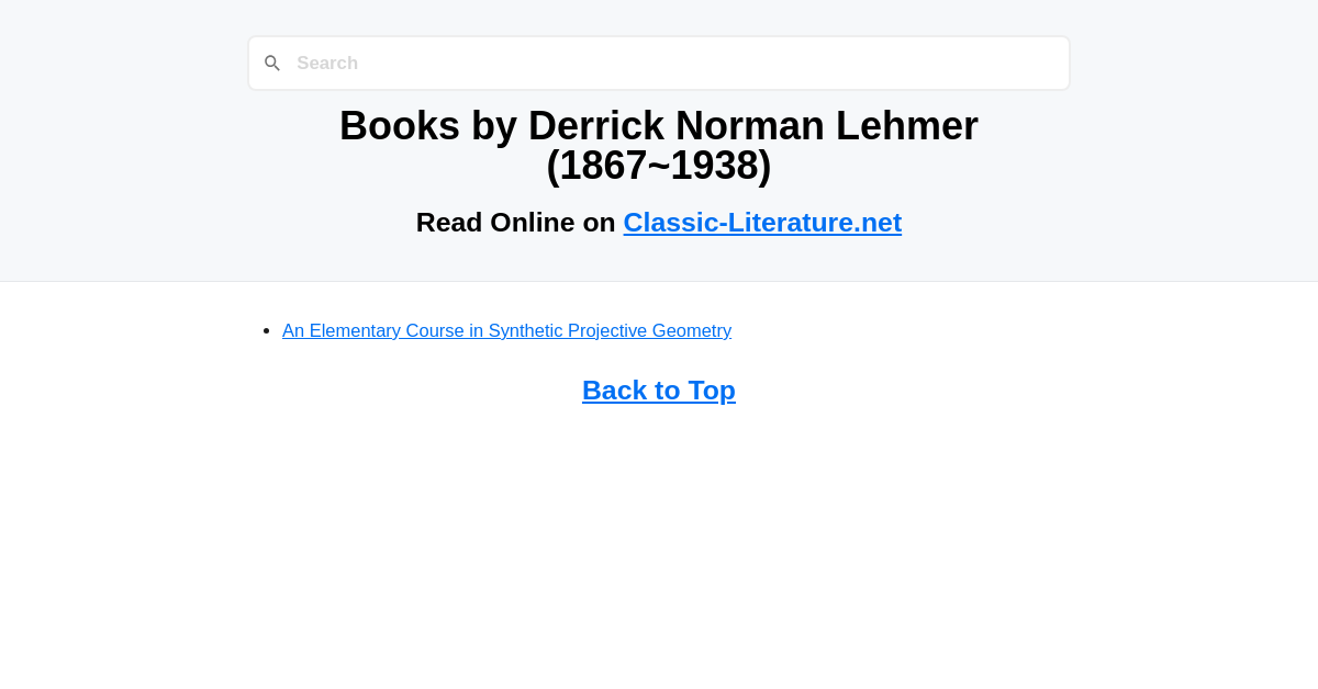 Books By Derrick Norman Lehmer