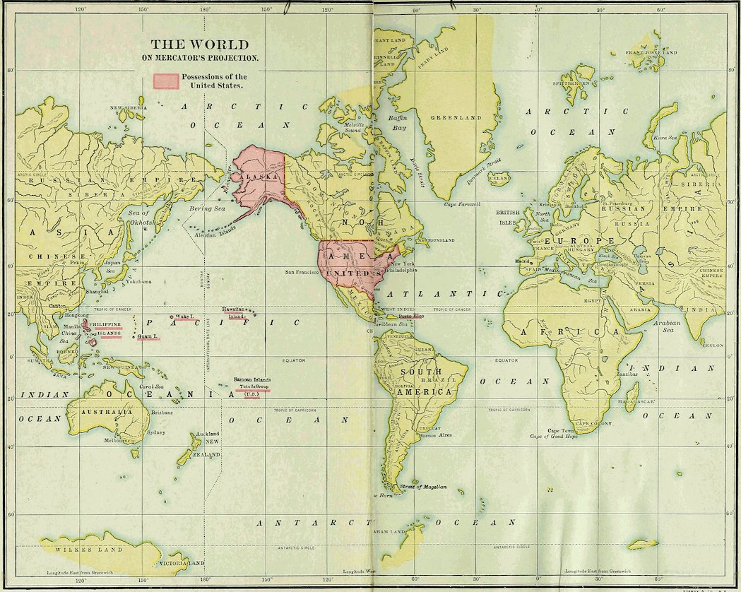 THE WORLD ON MERCATORâS PROJECTION.