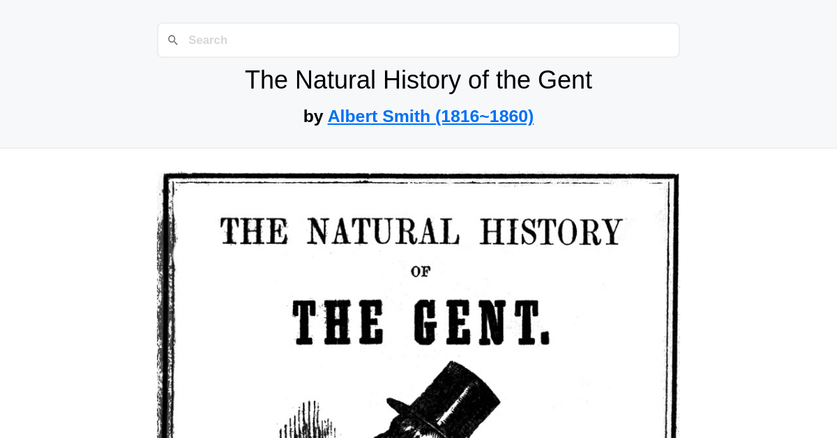 The Natural History of the Gent by Albert Smith (1816~1860)
