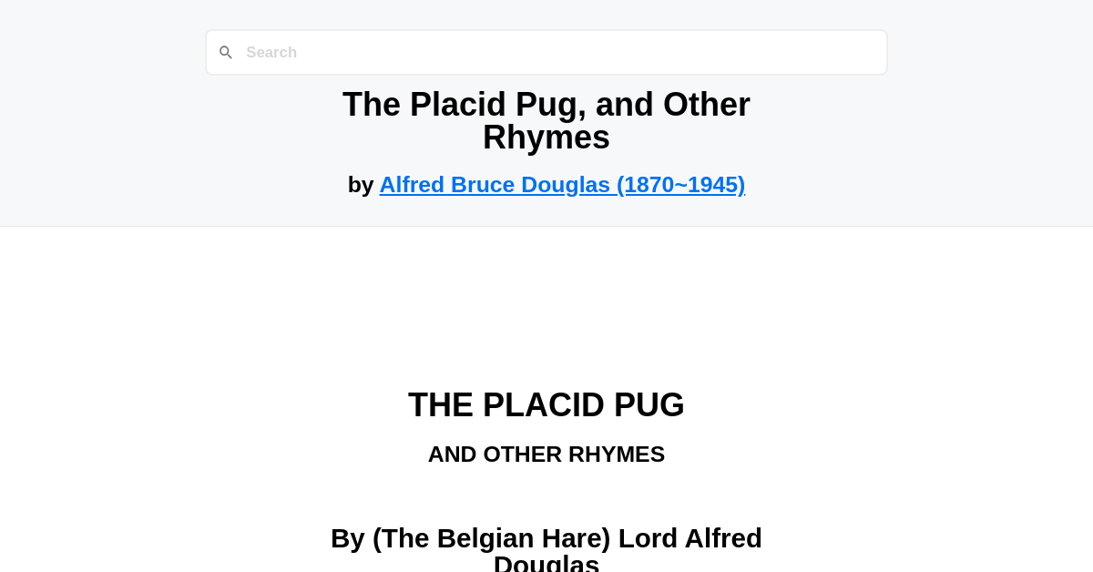 Pug Rymes The Placid Pug, and Other Rhymes