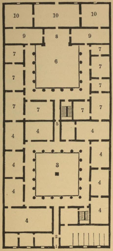 Plan of a large Grecian House, probably more pretentious
than the House of Hippocles.