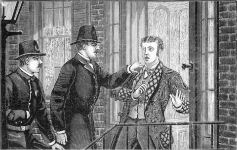 Everman quietly placed his hand upon the young man's
shoulder, and informed him that he was wanted at police headquarters.