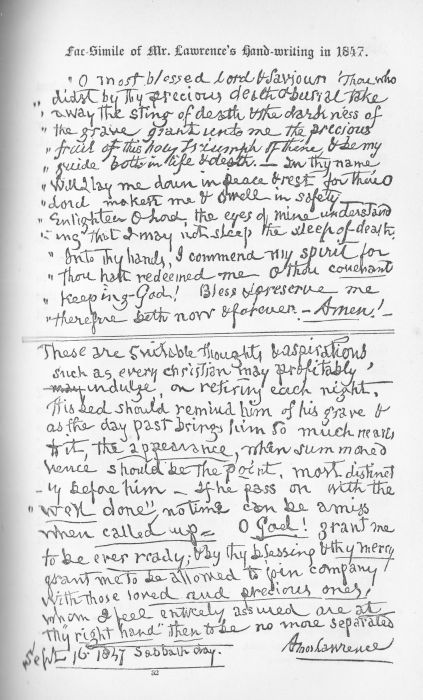 Mr Lawrence's Hand-writng 