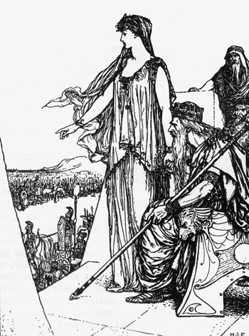 HELEN POINTS OUT THE CHIEF HEROES IN THE GREEK HOST
TO PRIAM.