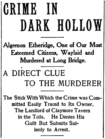 CRIME IN DARK HOLLOW CRIME IN DARK HOLLOW