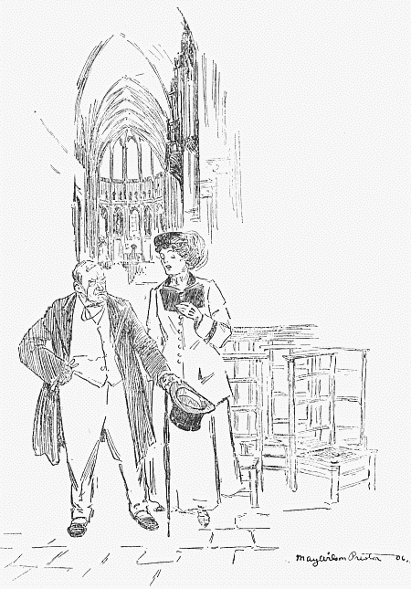 "I held the guide-book and read the explanations, while he
kept up a running contradiction of everything I read."