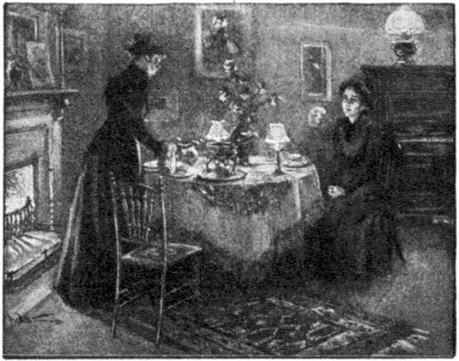 "THE CHEER AND WARMTH OF IT ALL COMFORTED HER."