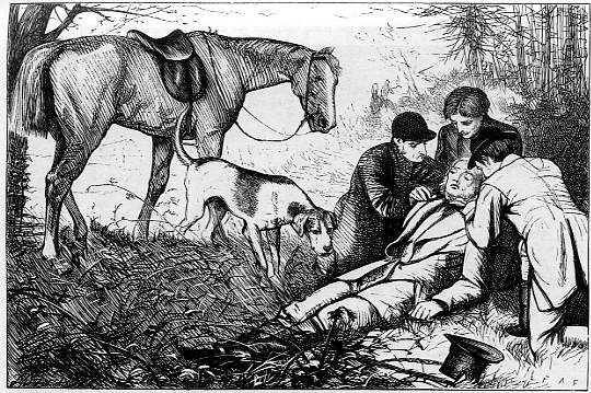 In a moment the three men were on their knees,
      and it was clear that Mr. Newton was insensible.