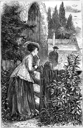 Mr. Fenwick came round from Farmer Trumbull's
side of the church, and got over the stile
into the churchyard.