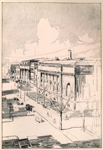 THE METROPOLITAN MUSEUM OF ART, ON THE SITE OF WHAT WAS
ONCE THE DEER PARK, HAD ITS ORIGIN IN A MEETING OF THE ART COMMITTEE OF
THE UNION LEAGUE CLUB IN NOVEMBER, 1869