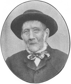 Robert Lewin, aged 94.  The only Yaxley Man who
remembers Norman Cross Barracks.  From a photograph taken by Rev.
E. H. Brown