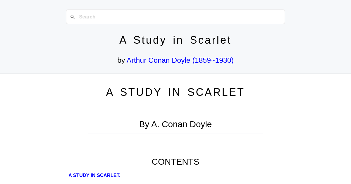 A Study in Scarlet