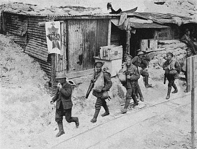 A CANADIAN Y.M.C.A. DUG-OUT NEAR VIMY RIDGE
