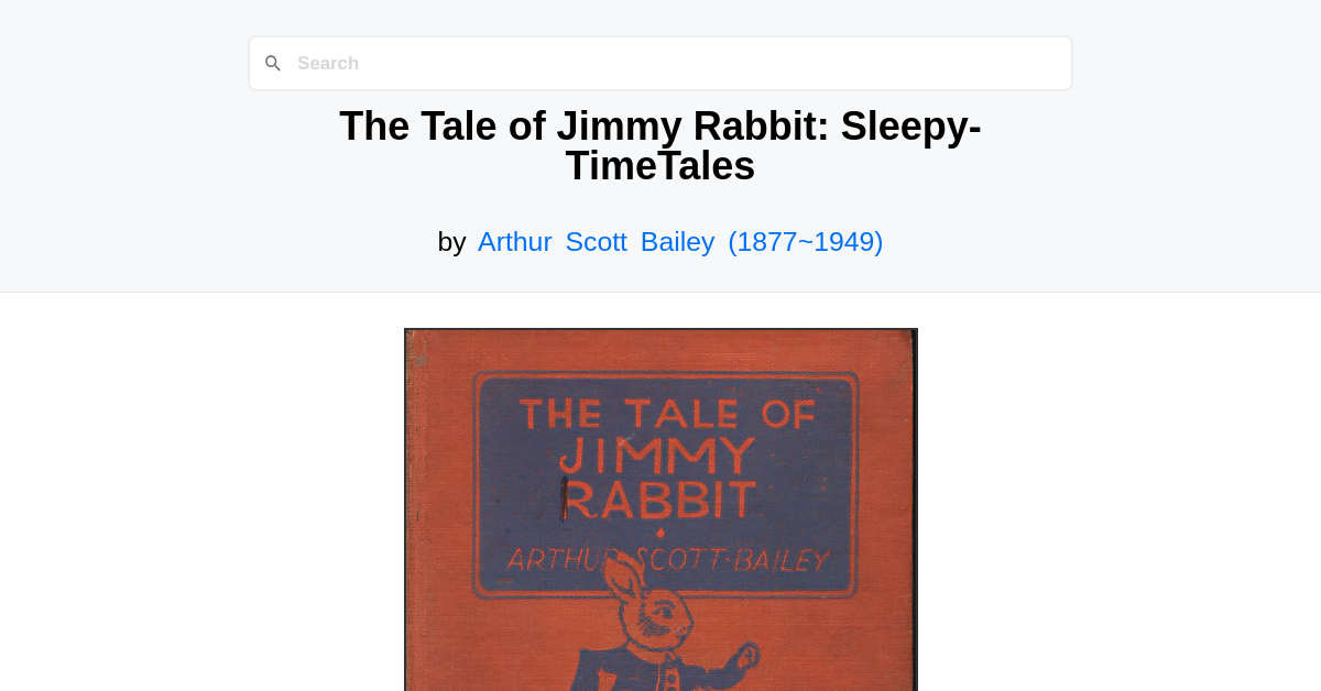 The Tale of Jimmy Rabbit: Sleepy-TimeTales by Arthur Scott Bailey (1877 ...