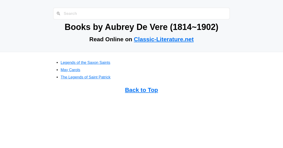 Books by Aubrey De Vere (18141902)