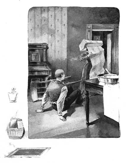 My idea was to apply it to the wall mostly, but the
chair tipped, and so I papered the piano and my wife on the way down