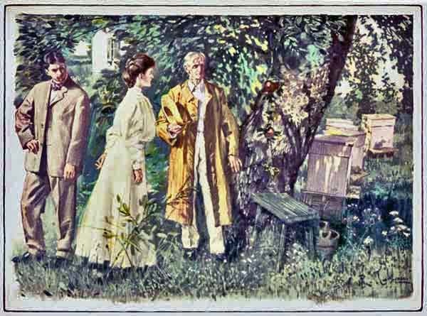 Mr. Trowbridge took me to the beehives to get some
honey and show me what a queen bee is like