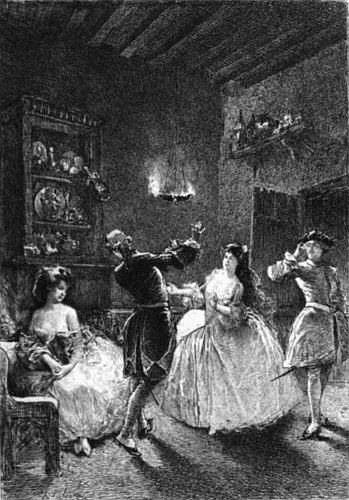 GOZZI AND HIS FRIENDS' ADVENTURE IN THE CAFÃ LUNA Original Etching by Ad. Lalauze