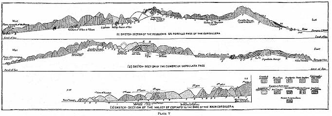[Illustration:
Geological sections through the Cordilleras.]