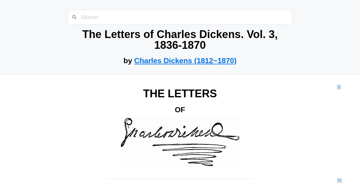 The Letters of Charles Dickens. Vol. 3, 1836-1870 by Charles Dickens ...