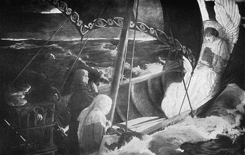 Copyright 1901 by E. A. Abbey; from a Copely print copyright 1902 by Curtis and Cameron.
THE MAGIC SHIP.