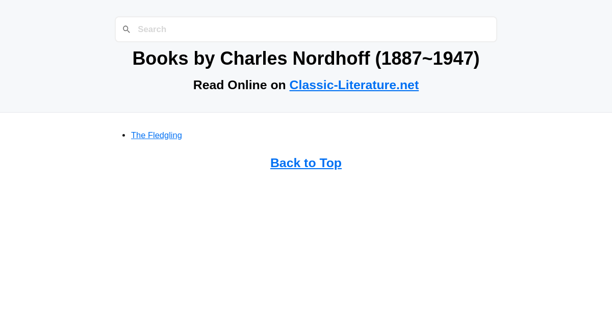 Books by Charles Nordhoff (1887-1947)