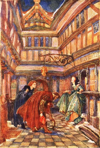 THEY UNBONNETED AND LOUTED LOW, AND SHE CURTSIED