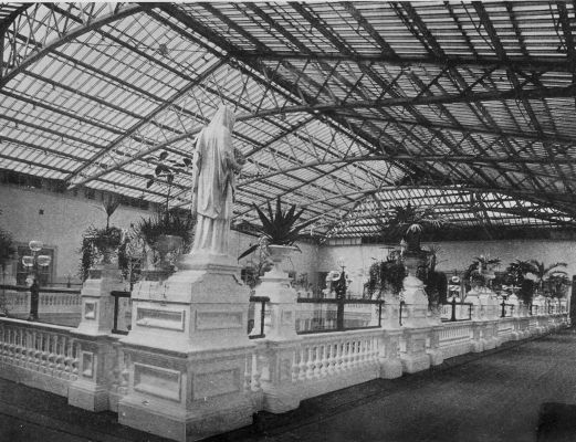 "The Gallery Among the Huge Vases of Palms and
Creepers."