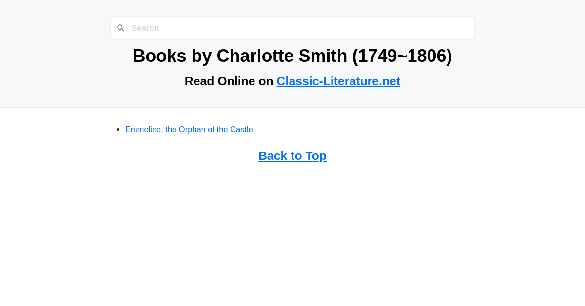 Books by Charlotte Smith (1749-1806)