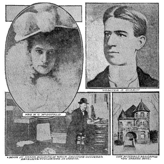 Persons and Places Involved in the Killing
of Crayon Artist Guerin by Mrs. "Mike" McDonald.