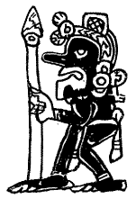 Fig. 380. The god Ekchuah, after the Troano and Cortesian
Codices.