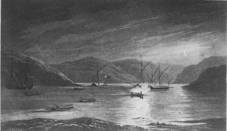 Cutting out the Enemy’s Vessels of War in the Port of
Lema in Dalmatia.

London. Edward Arnold. 1902.