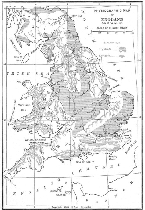 Physiographic Map Of England And Wales. Engraved By
Bormay & Co., N.Y.