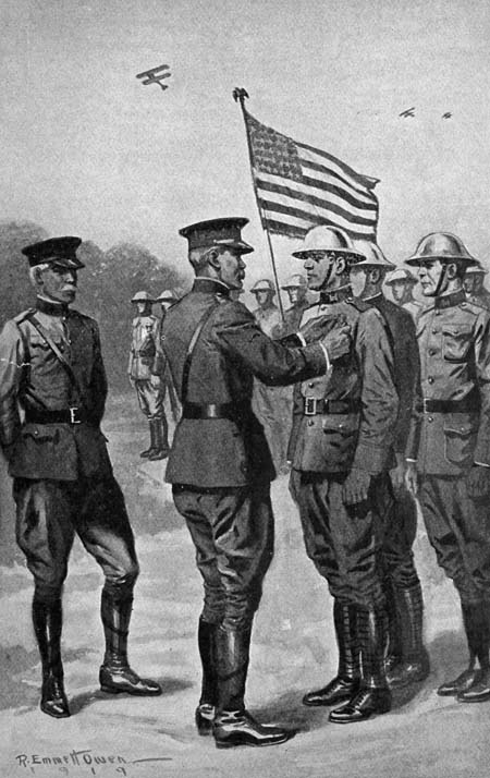 Upon the breast of the young sergeant was pinned a Distinguished
Service Medal