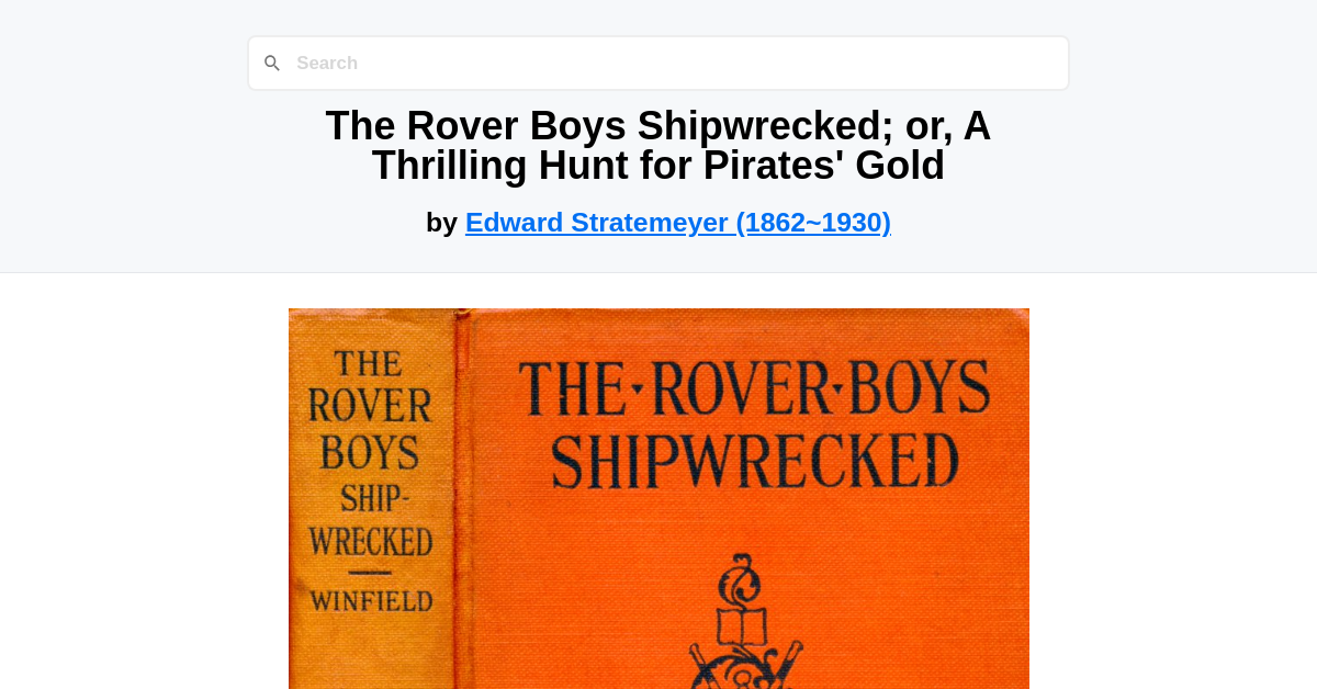 Land Rover Pirates The Rover Boys Shipwrecked; or, A Thrilling Hunt for Pirates' Gold by ...