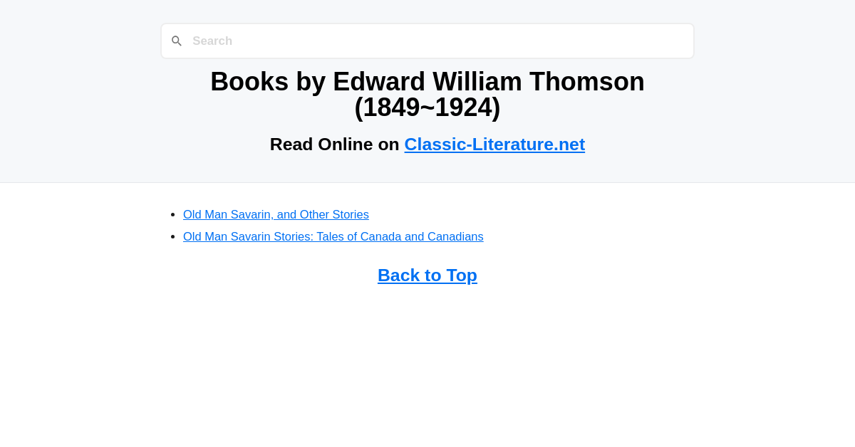 Books by Edward William Thomson (1849-1924)