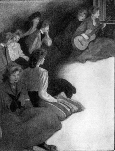 "Amelia touched her guitar with a white, pudgy hand"