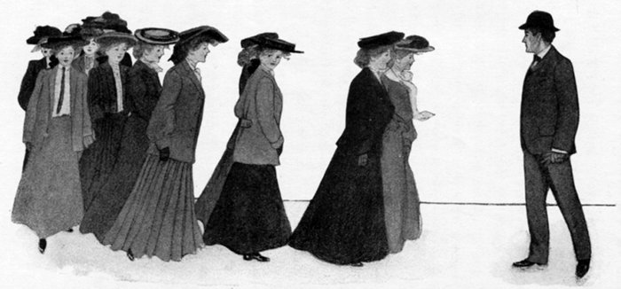 "For a few mornings past Belinda had noticed
something unusual about the morning expedition"