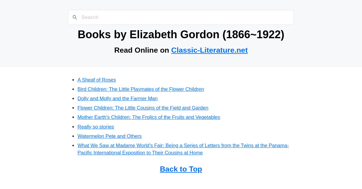 Books by Elizabeth Gordon (1866-1922)