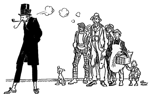 HE WAS FOLLOWED BY A LARGE AND GROWING GROUP INTENT ON
WATCHING A DETECTIVE DETECT