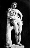 THE FAUN OF
PRAXITELES -- Capitol Museum, Rome -- Alinari, Photo. John Andrew &
Son, Sc.