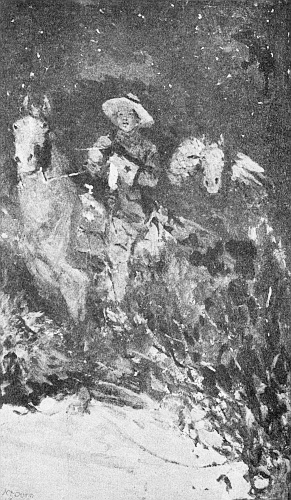 THE HORSES WERE UNWILLING TO ENTER THE CIRCLE OF
FIRELIGHT. Page 181