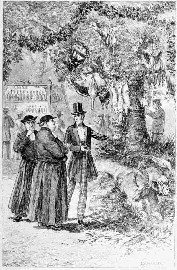 "The most delicate game was suspended."

Original etching by Adrian Marcel.