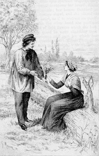 "She Proffered to Rodolph the Bouquet"
Etching by Mercier, after the drawing by Frank T. Merrill