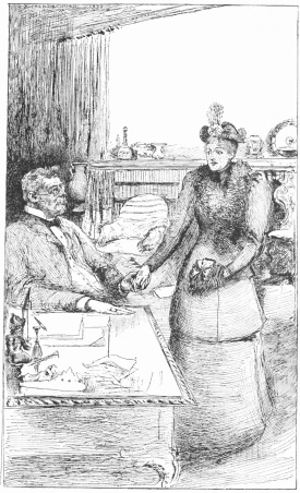 “ ‘I’m glad to see you, my dear child!’ he said
warmly.”—Vol. II., p. 3.