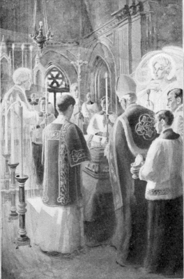 "The Bishop himself stood in cope and mitre to give the
last absolution."