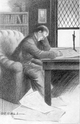 "Father Ilwin read it and went back into his room,
where on the table were laid out the plans of his poor little church,
and cried like a baby."