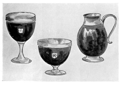 FIGS. 23, 24.—COCOANUT CUPS (SILVER-MOUNTED).

FIG. 25.—COCOANUT FLAGON.