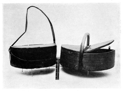 FIGS. 47, 48.—TWO WOODEN FOOD BOXES.

(In the Cardiff Museum.)